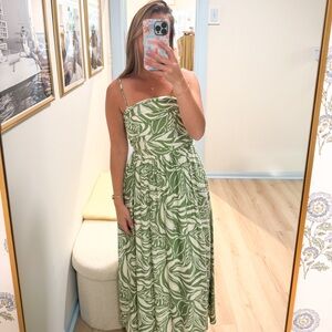 By Together Strapless Green and White Dress